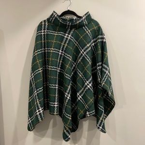 Green plaid Poncho